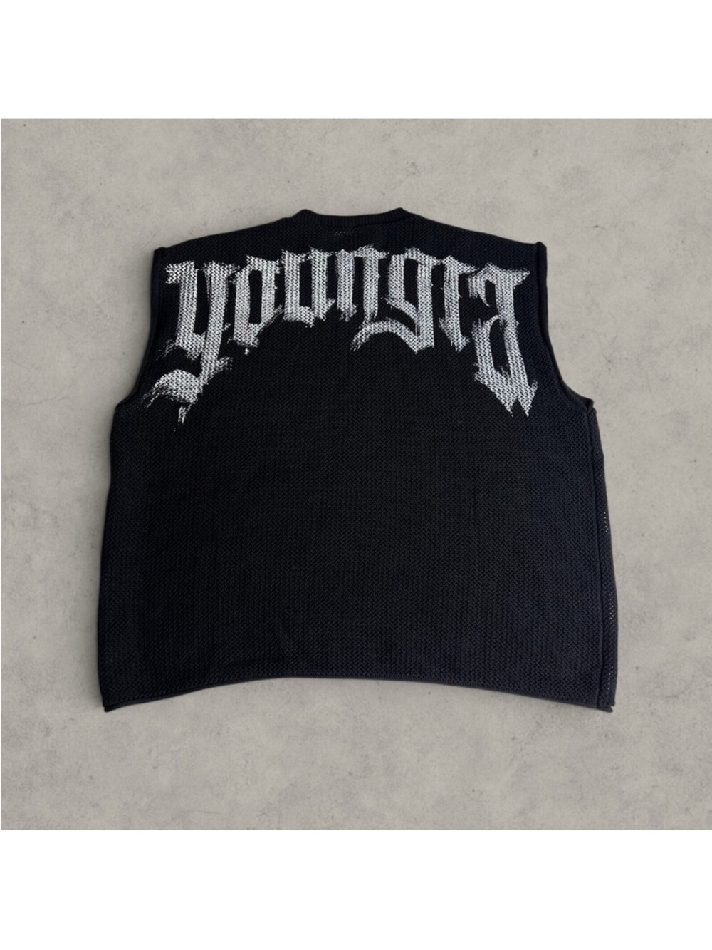 YoungLA knit cut off size medium black